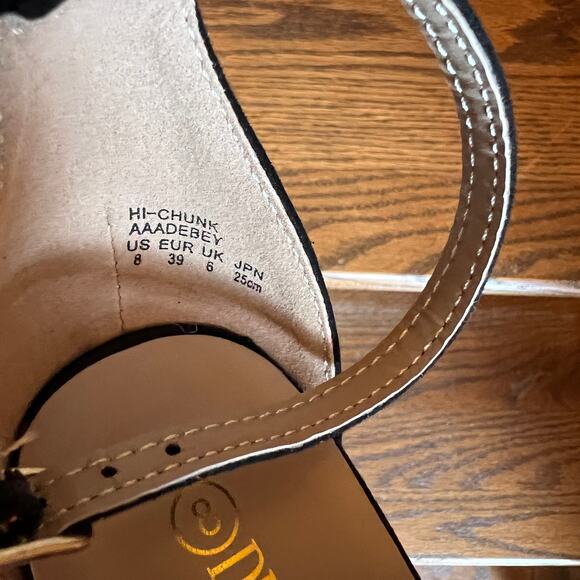 NWT Dream Pairs Black Suede Hi-Chunk High Heel Pump Sandals - SIZE 8 - Picture 9 of 13